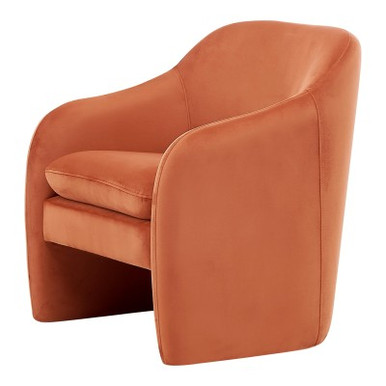Zelma Velvet Fabric Accent Arm Chair, Alamo Terracotta