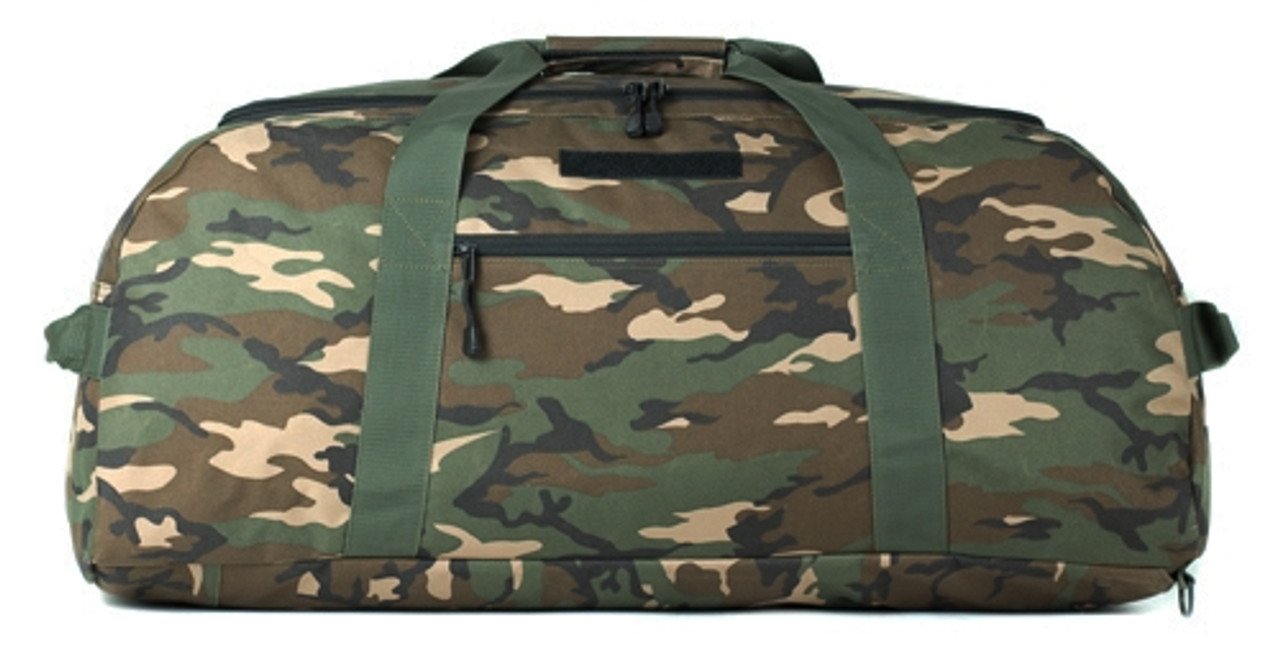 Woodland Camo Convertible Duffle/Backpack | Military Luggage