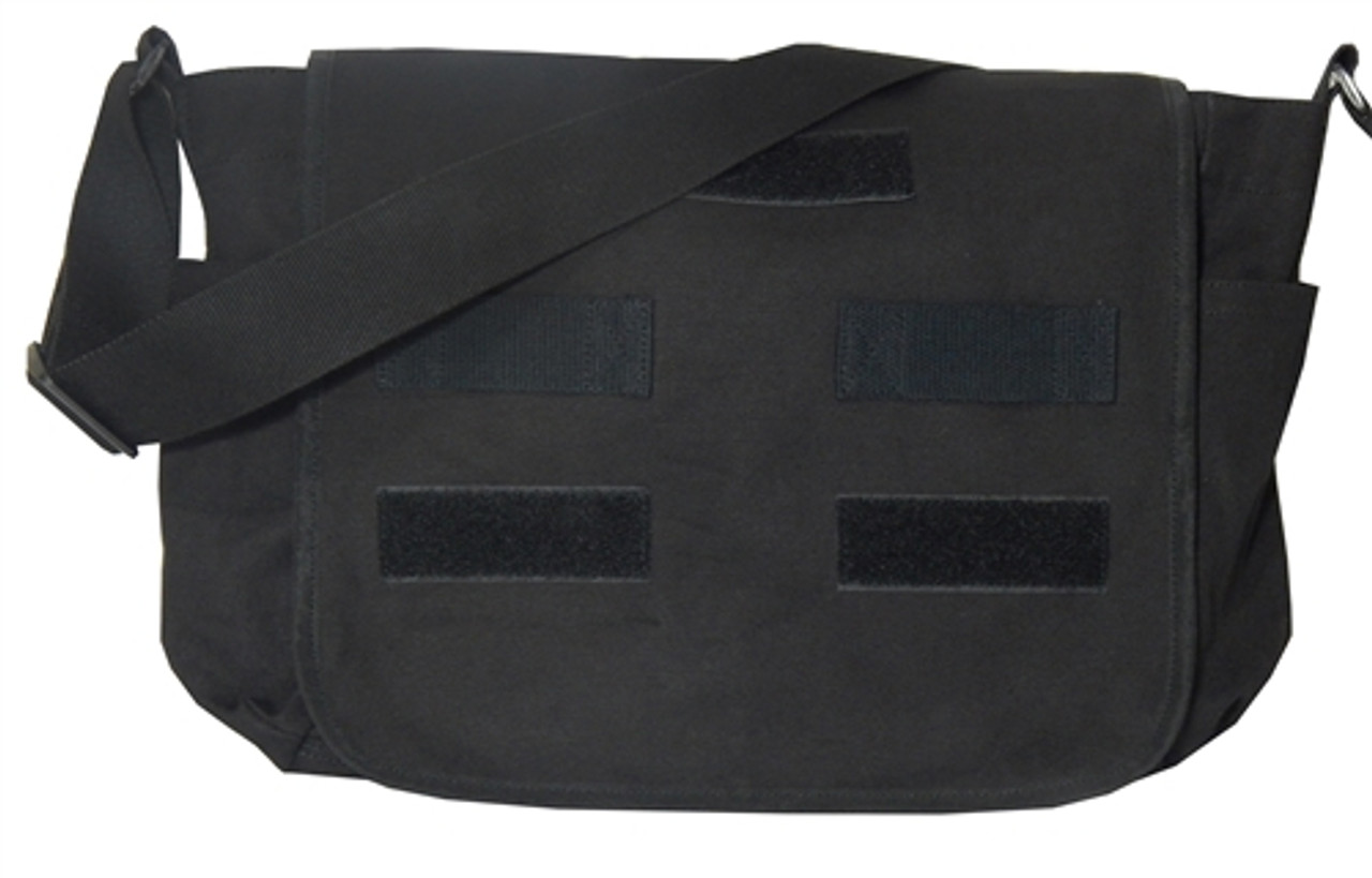 Black Classic Canvas Military Messenger Bag By Military Luggage Company