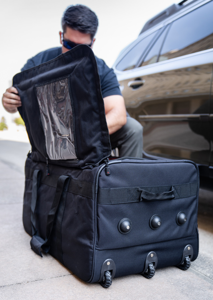 Black 30" Buffalo Collapsible Rolling Duffle Bag Military Luggage