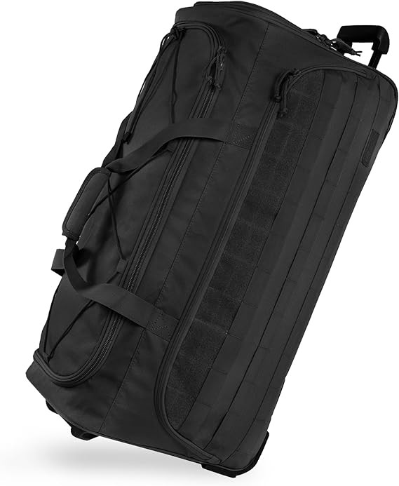 (取寄) ハイランドタクティカル 30インチ スクアッド ローリング ダッフル バッグ - ブラック HIGHLAND TACTICAL 30” Squad Rolling Duffel Bag - Black  Black Black 30 Inch Squad Rolling Duffle Bag | Military Luggage