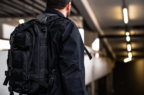 Black PRESIDIO Small Assault Pack By Flying Circle Military Luggage