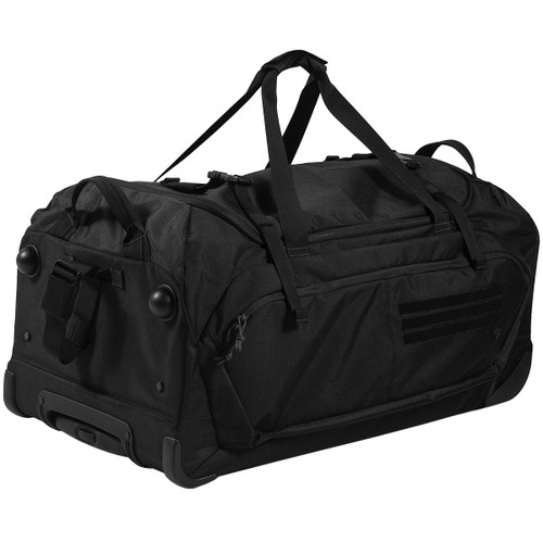 Black Specialist Rolling Duffle by First Tactical | Military Luggage