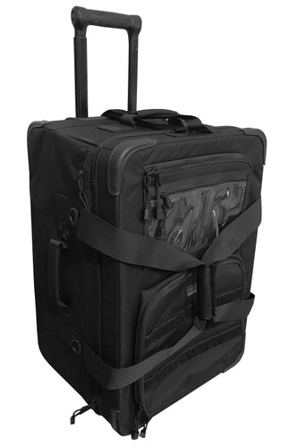 Black 22 Inch Rolling Bag With Retractable Handle By Cougar Tactical