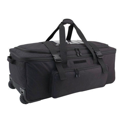 Black 37 Inch Rolling Deployment Bag With Retractable Handle | Military ...