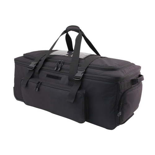 Black 37 Inch Rolling Deployment Bag With Retractable Handle | Military ...