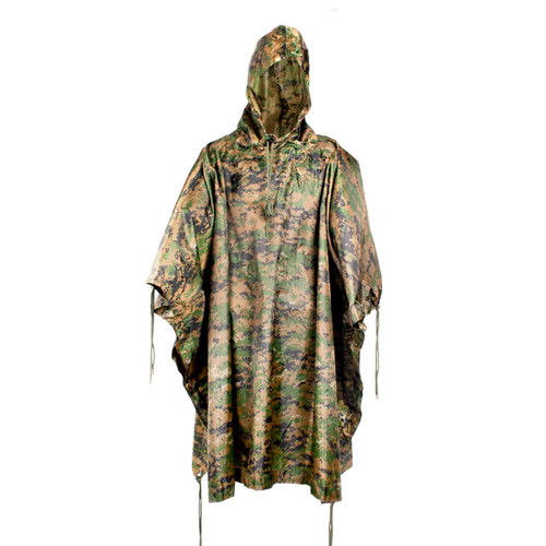 ジャケット・アウター GOA military hoodie design poncho Digital Woodland Ripstop Nylon Poncho | Military Luggage