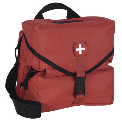 red medical backpack