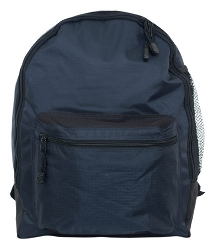 Navy Blue Simple Backpack Military Luggage