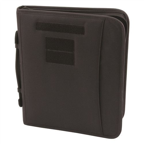 Black Field Ready Zippered 3 Ring Binder And Padfolio