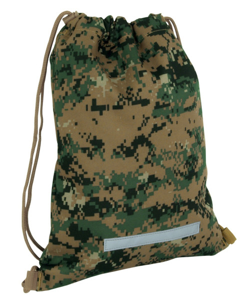 Digital Woodland Drawstring Backpack | Military Luggage