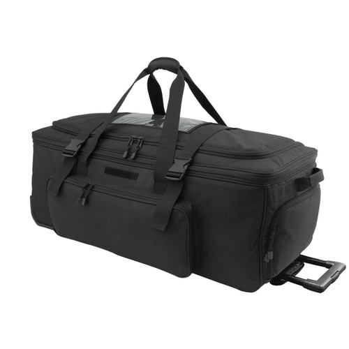 Black 37 Inch Rolling Deployment Bag With Retractable Handle