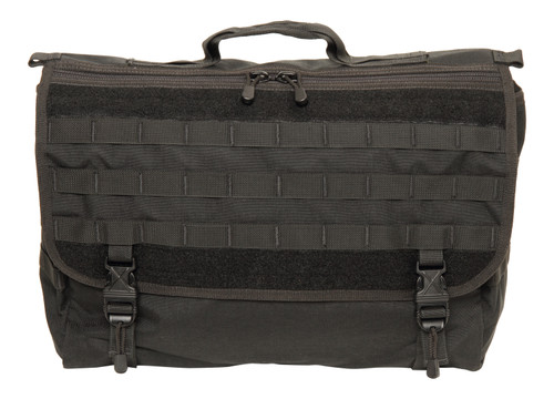 Heavy Duty Black Military Canvas Messenger Bag - Laptop & Field Shoulder Bag For Men
