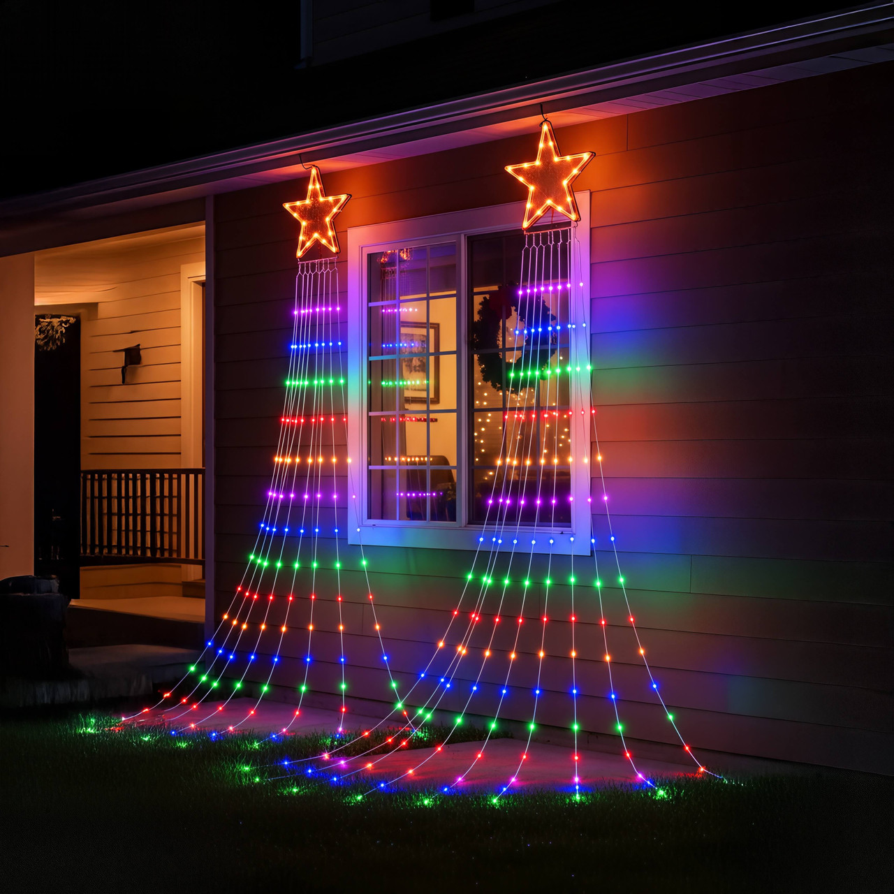 Cascading Christmas Tree Lights