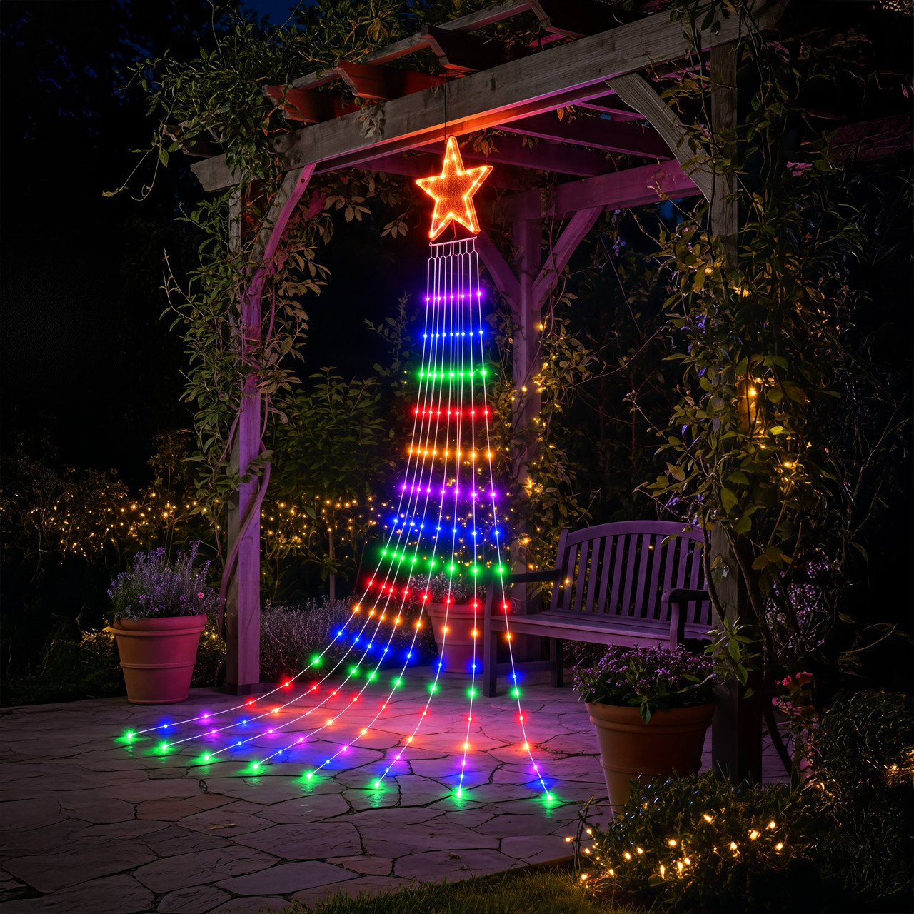 Cascading Christmas Tree Lights