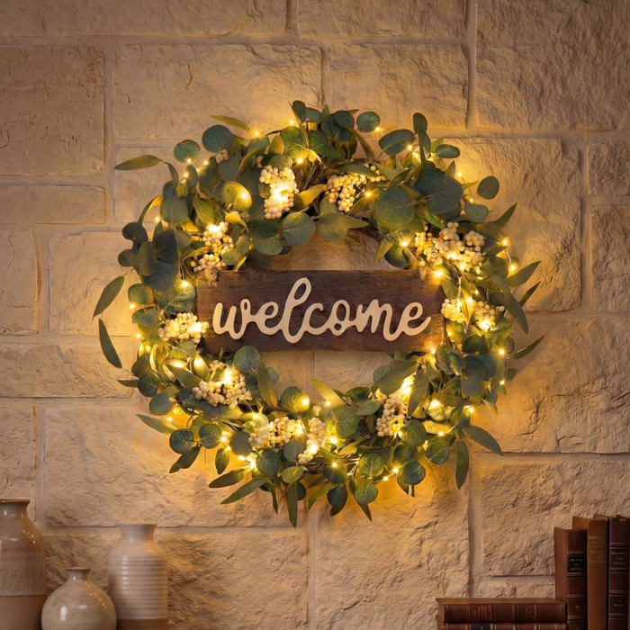Evergreen Welcome Wreath