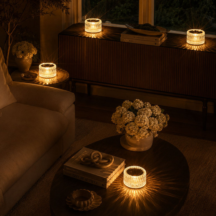 Crystal Diamond Shaped Rechargeable Mini Lamp with 3 Light Modes