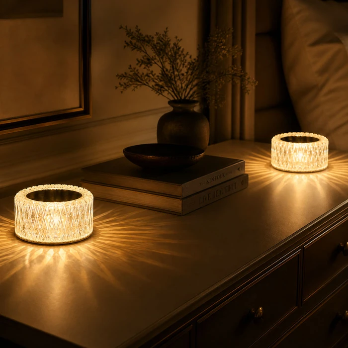 Crystal Diamond Shaped Rechargeable Mini Lamp with 3 Light Modes