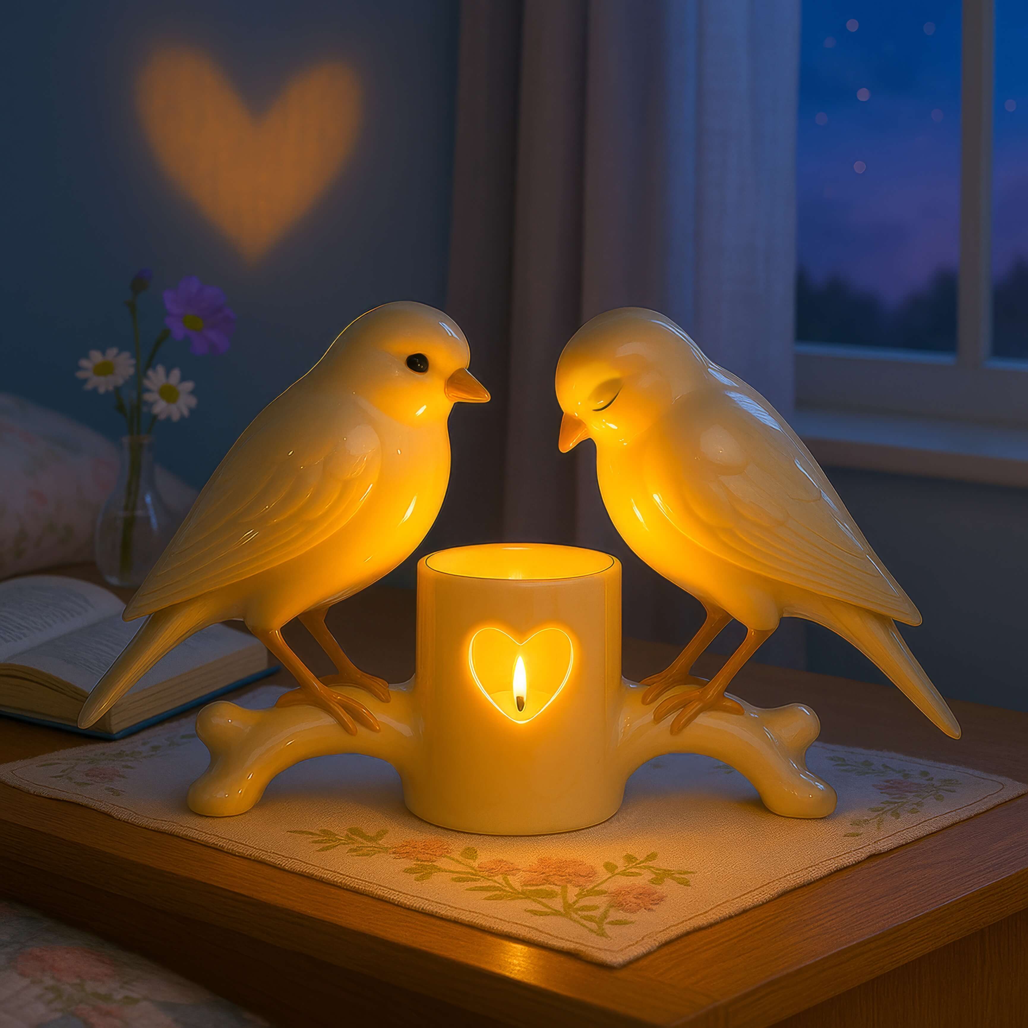 Birds by Moonlight Candle Holder
