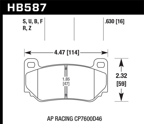 Disc Brake Pad Set Hawk Performance HB587Q.630