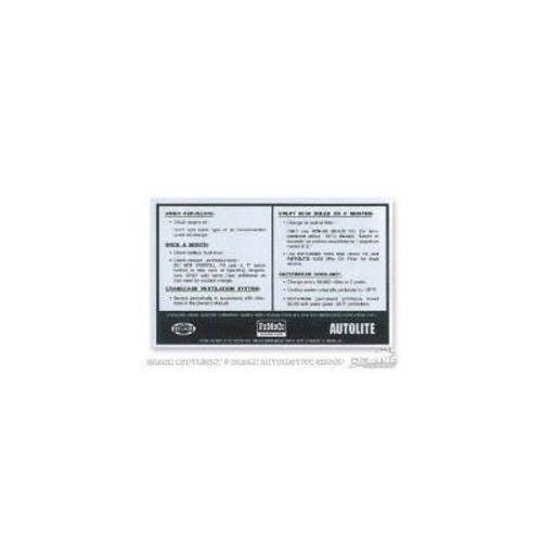 Vehicle Information Label Scott Drake DF-52