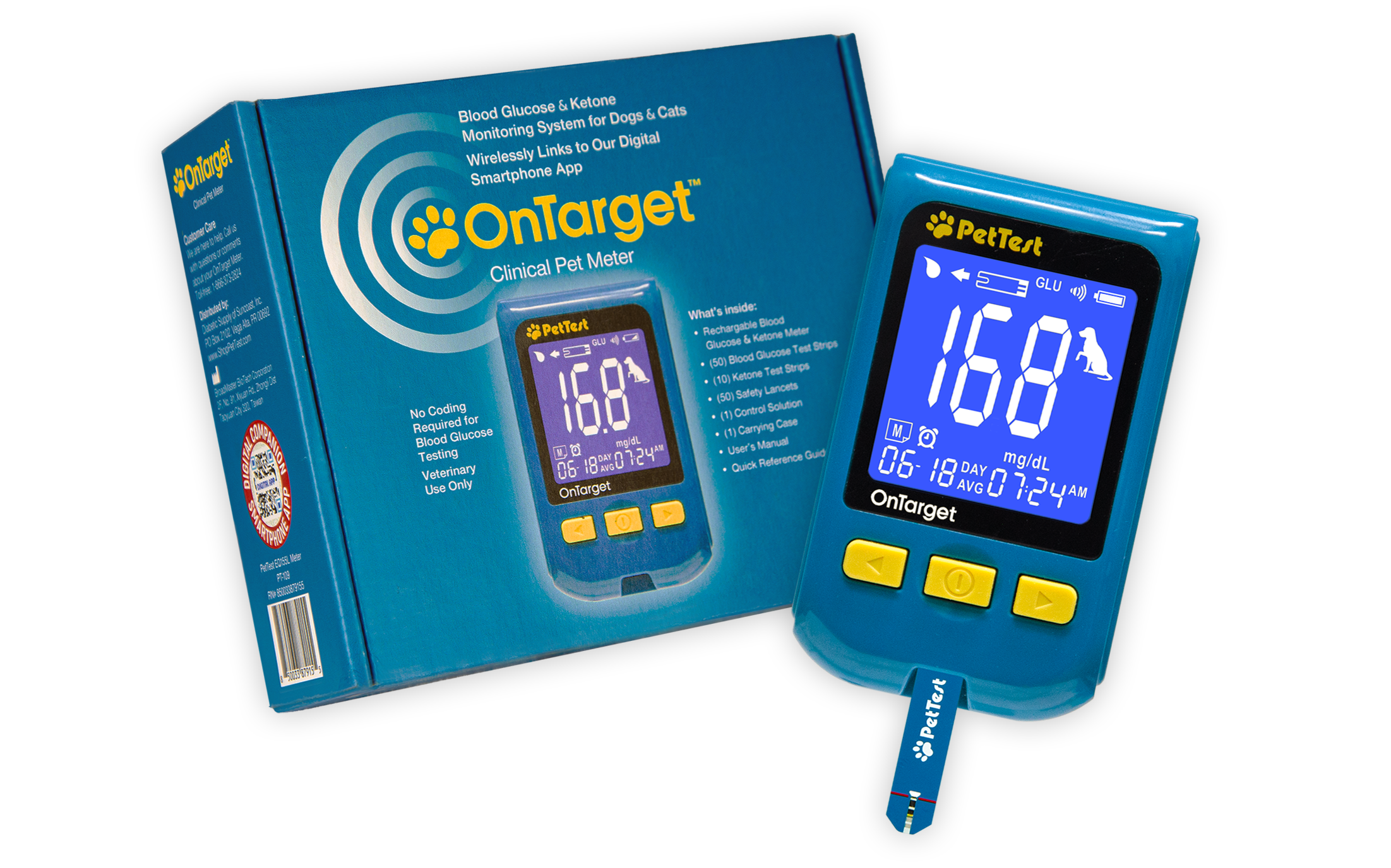 Free PetTest OnTarget Pet Blood Ketone and Glucose Meter Starter Kit