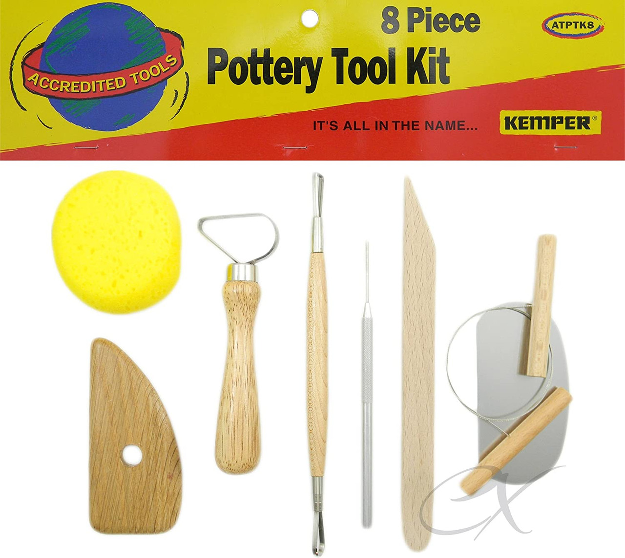 ATPTK8 Economy 8 piece Pottery Tool Kit - Stone Leaf Pottery