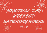 Memorial Day Saturday Hours