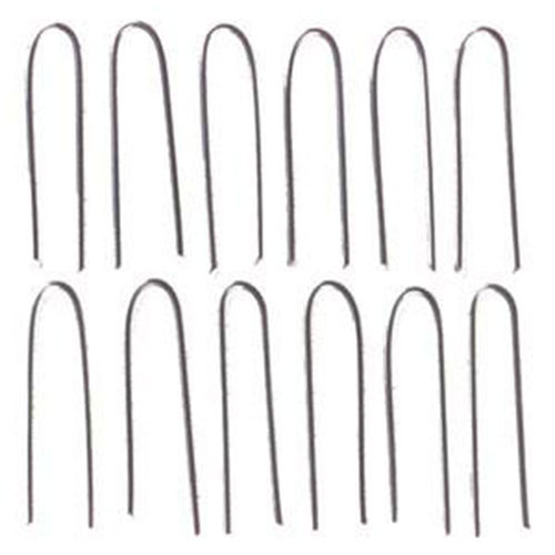 Hold loose kiln elements in place with these easy to insert, sharp-ended staples. These 1-1/2" staples are of a hear resistant alloy for temperatures to 2500 degree F (Cone 13). Packed 12 per package.