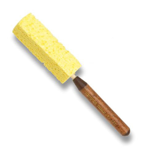 These spongettes, for convenience, have two different lengths, 7" and 13". The non-interchangeable sponge is made of soft cellulose material and used not only for cleaning, but decorating as well.