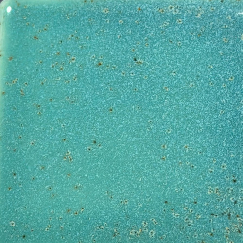 Coyote Clay new fantasy glazes - Turquoise, with distinct mottling and speckles.