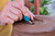 Forge Tool, Teal Handle with Rectangle Blade Carving Pot
