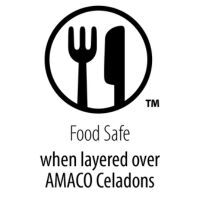 Food Safe when layered over AMACO Celadon glazes