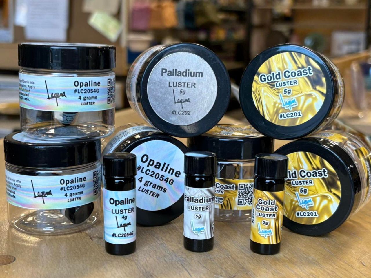 Laguna lusters and metallics available at Stone Leaf Pottery in Denver Colorado