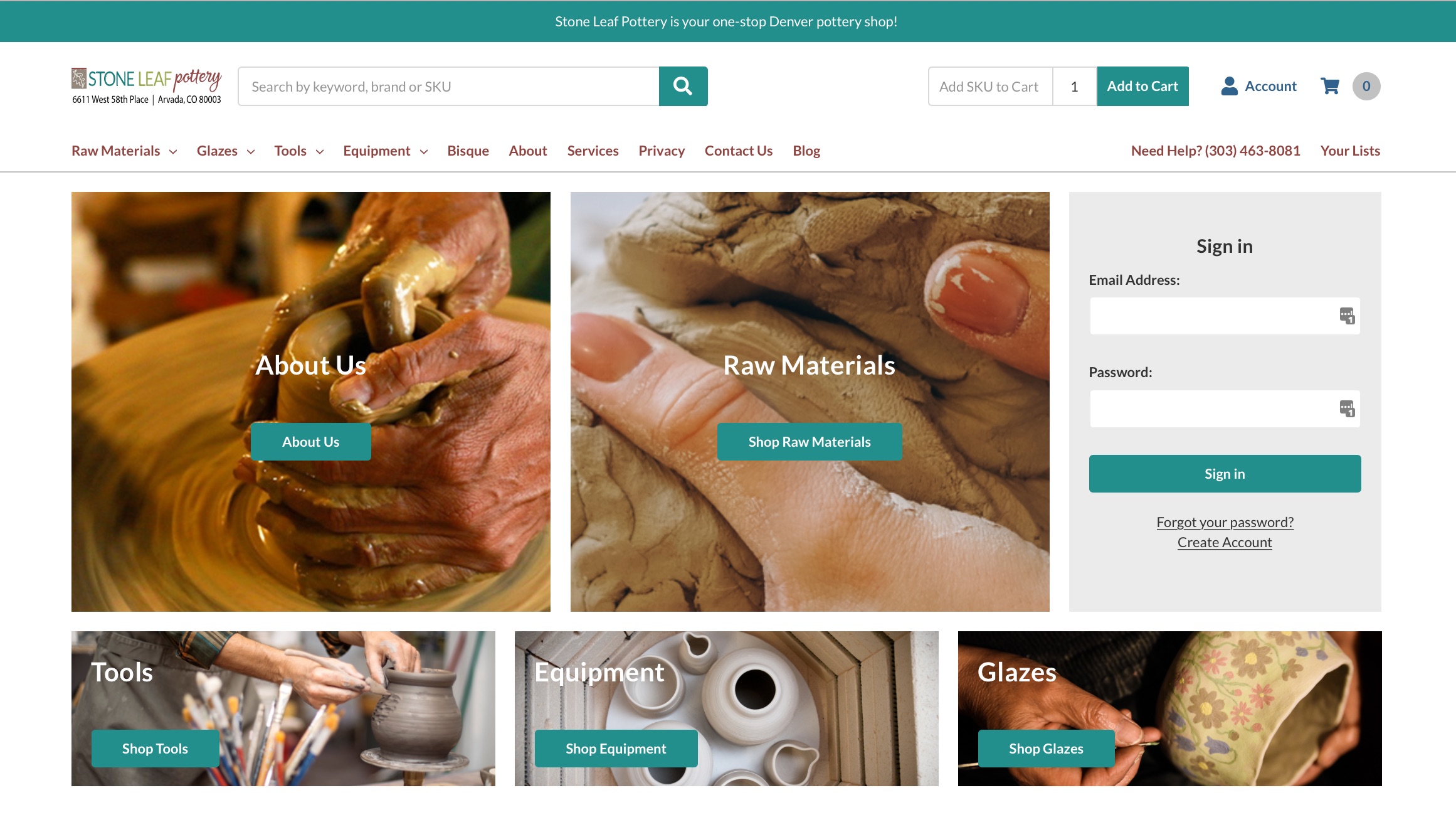 New website Stone Leaf Pottery