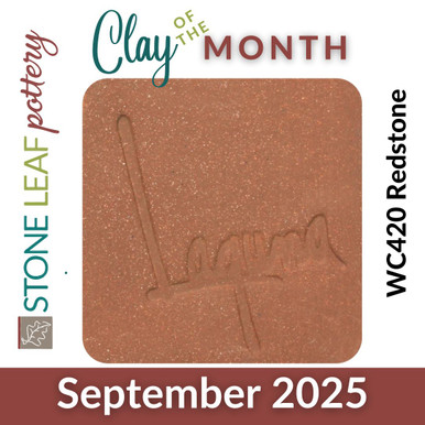 Laguna WC420 Redstone, a medium red clay with grog that fires to cone 6.