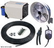 One 18 Inch Wall Mount  Misting Fan Package w/ ProMist 35 Pump w/filter