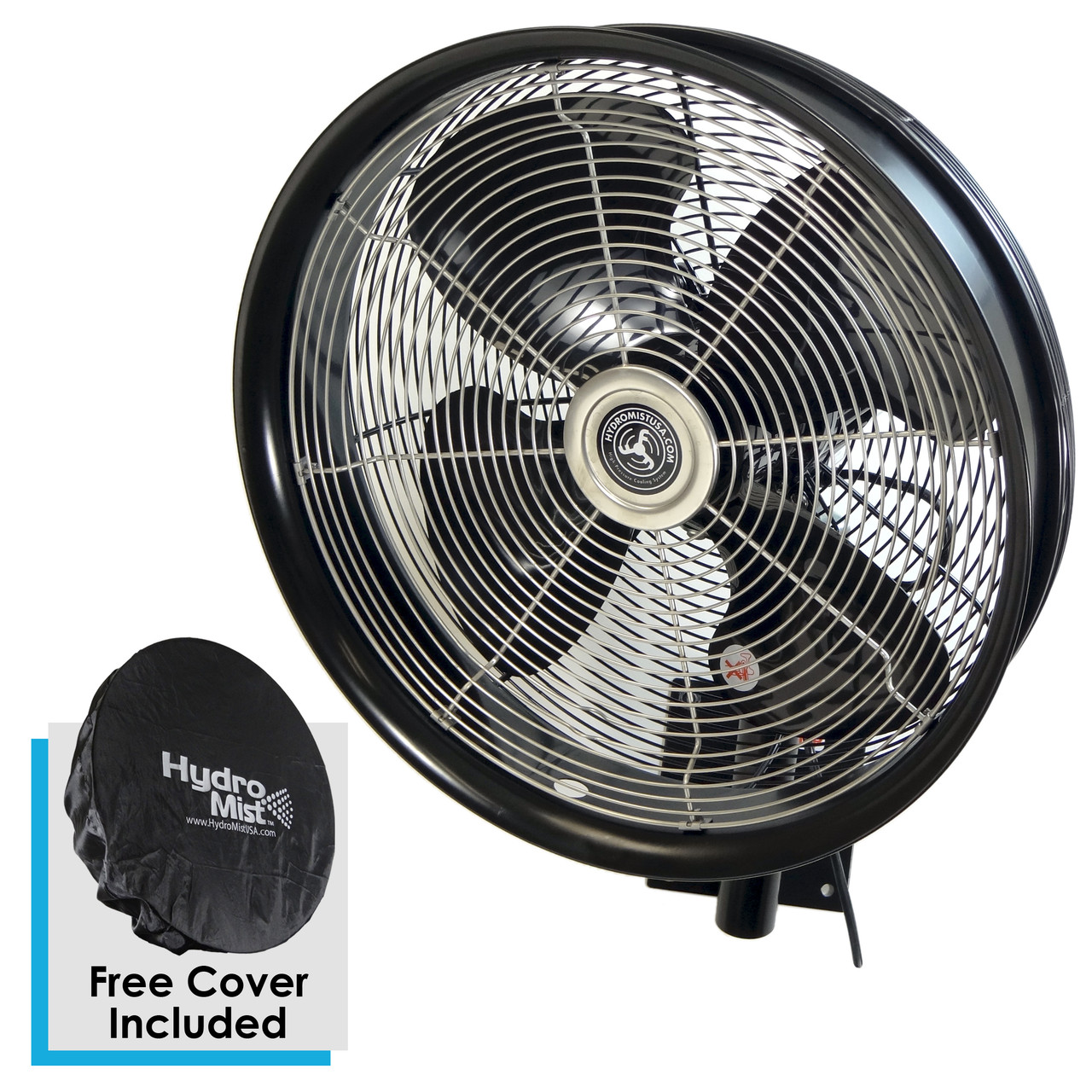 18 Inch Outdoor Wall Mount Oscillating Fan 3-Speed Control on Motor