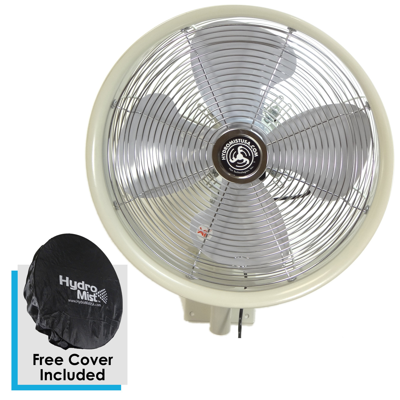 18 Inch Outdoor Wall Mount Oscillating Fan 3-Speed Control on