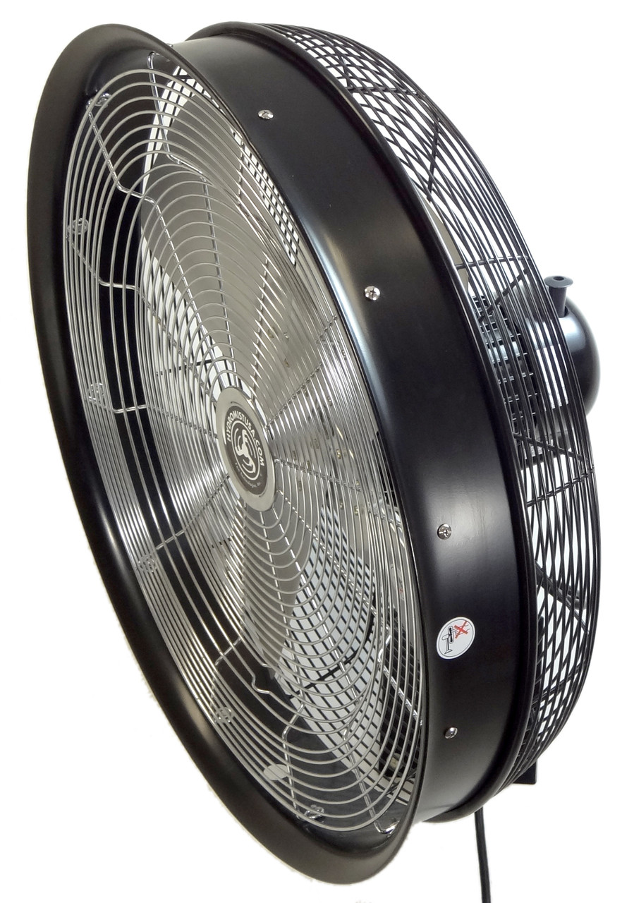 24 Inch Outdoor Wall Mount Oscillating Fan 3-Speed Control on
