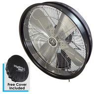 24 Inch Outdoor Wall Mount Oscillating Fan 3 Speed Control on Cord