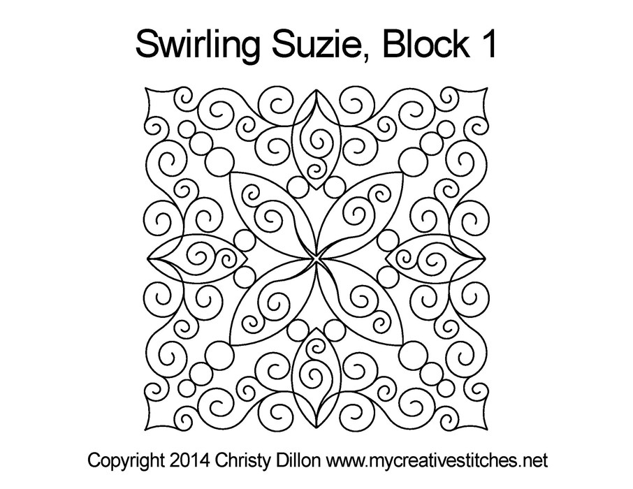Swirling Suzie 45 Degree Diamond Quilt Block For Sale