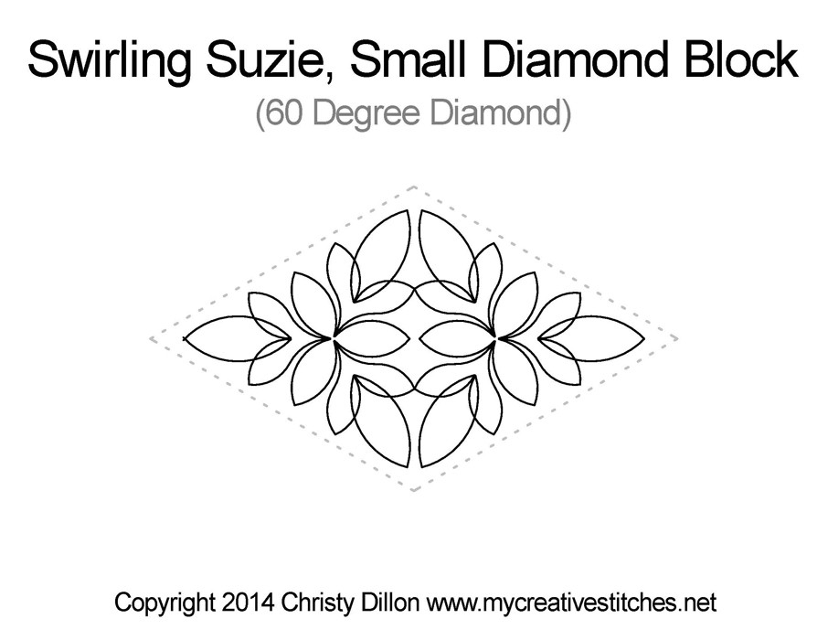 Swirling Suzie 45 Degree Diamond Quilt Block For Sale