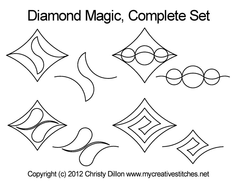 Computerized Quilting Diamond Magic Lines Edge-to-Edge