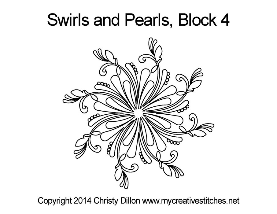 Swirls and Pearls Block 4 - My Creative Stitches