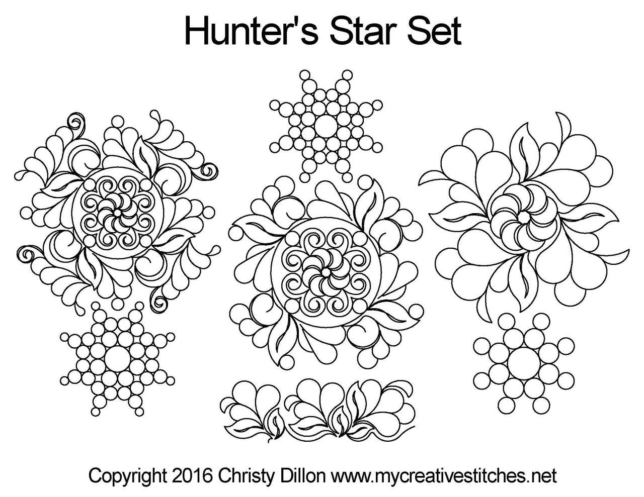 Computerized Quilting Pattern Hunter S Star Set