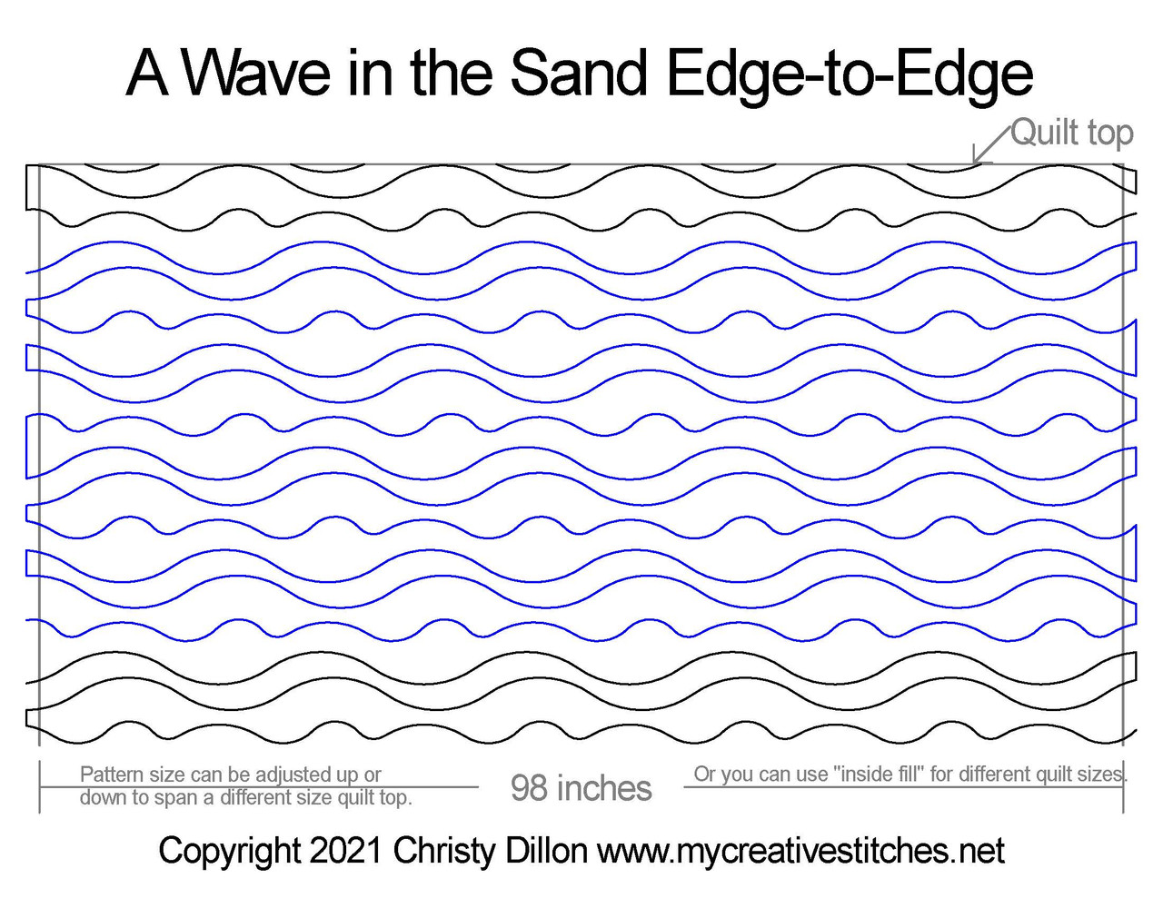 Computerized Quilting Pattern A Wave in the Sand Edge-to-Edge computerized-quilting-pattern-a-wave-in-the-sand-edge-to-edge