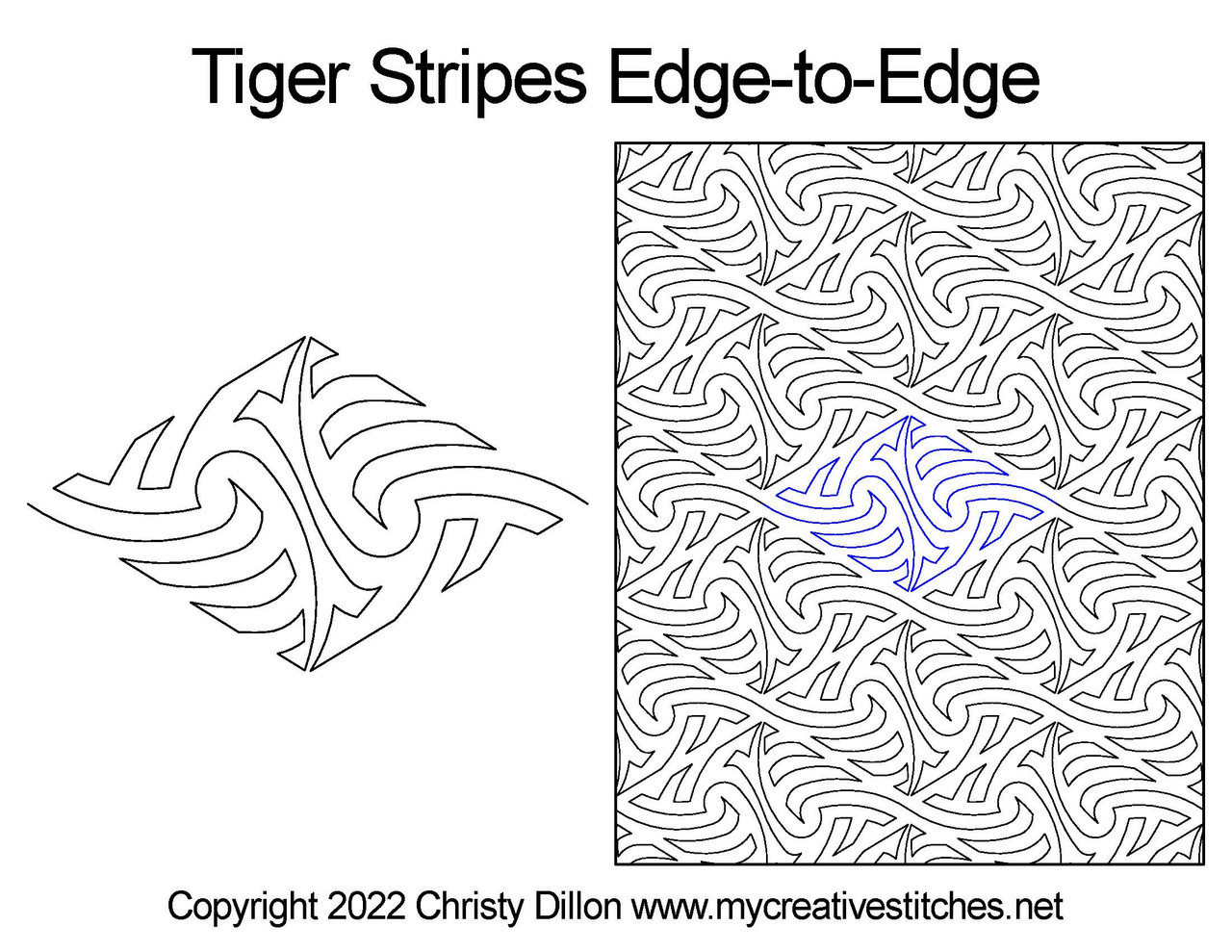 Straight Line Stitching 12 Lines Per 1 Tiger Tape | Old Made Quilts  #TT-1412