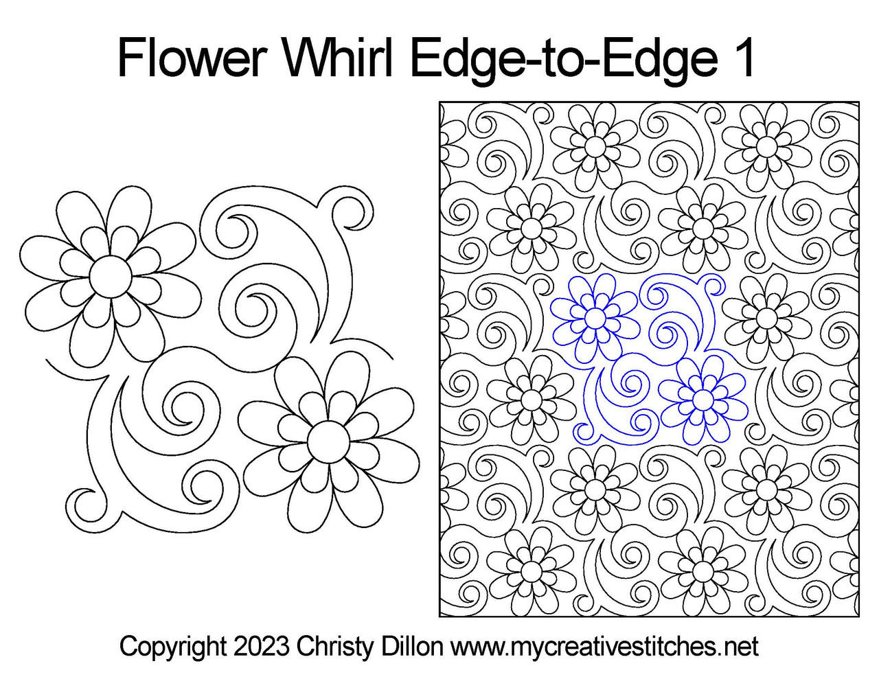 小物 HOLIDAY FLOWER QUILTING LONG MUFFLER Flower Whirl Edge-to-Edge 1
