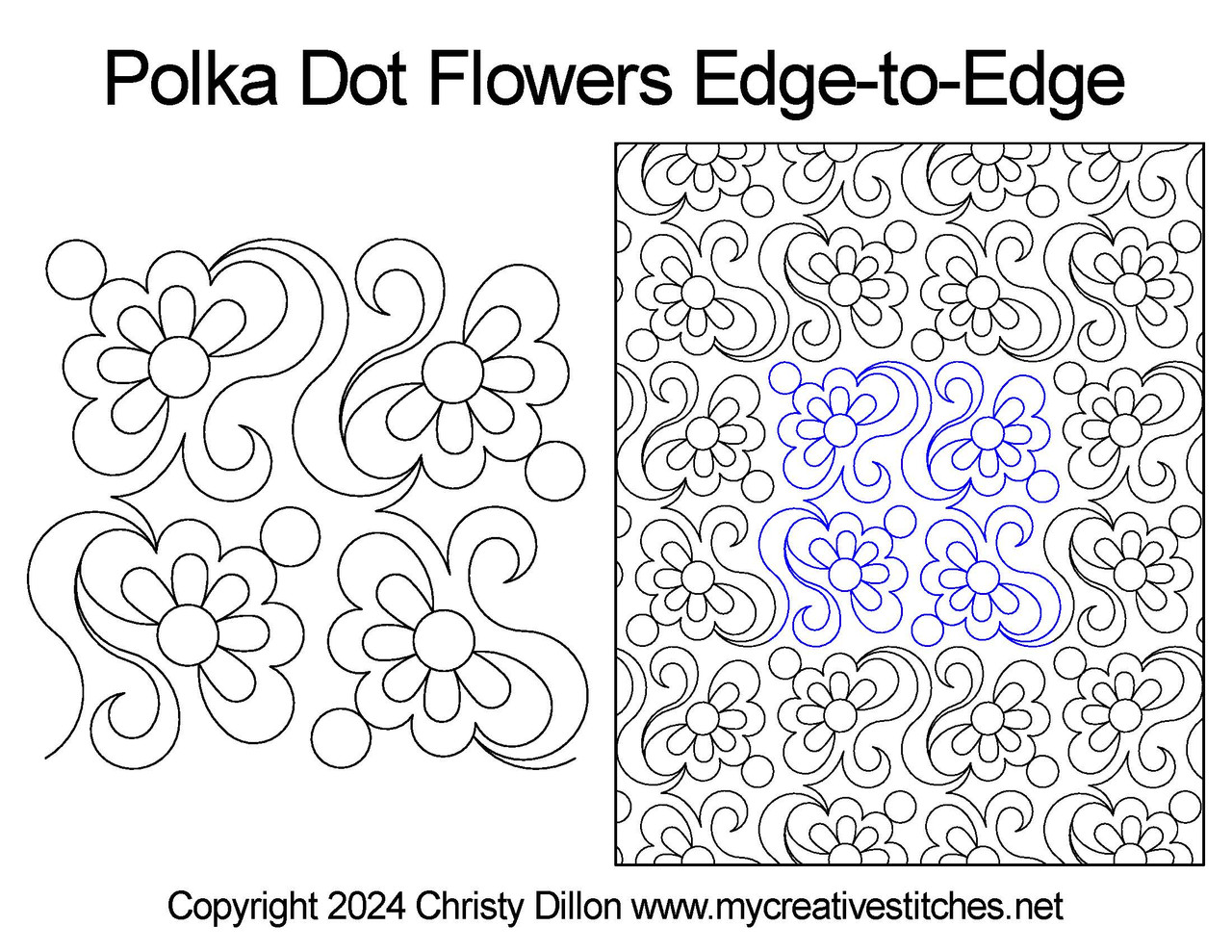 Polka Dot Flowers Edge-to-Edge